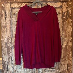 Talbots Merino Wool Sweater in Rich Burgundy